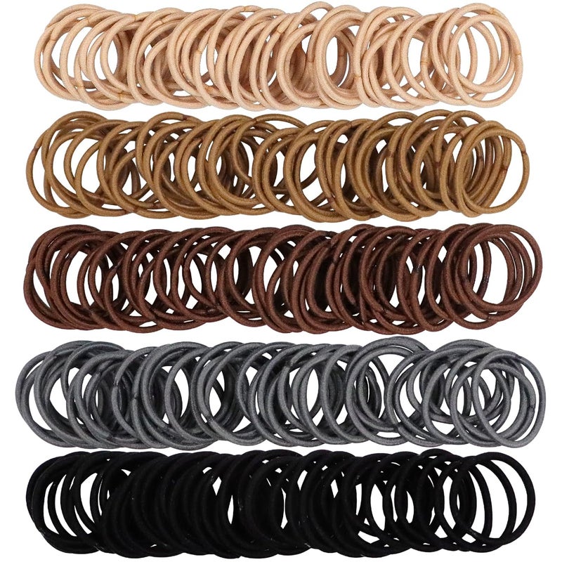 WillingTee 200PCS Small Hair Ties,No Crease Baby Hair Ties,Elastic Hair Ponytail Holder Hair Accessories for Baby Girls Infants Toddlers Kids,Neutral Color - Image 1